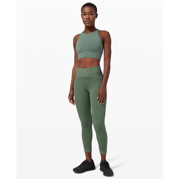 Lululemon Train Free High-Rise Crop 23" Algae Green Legging Size 6 - Picture 1 of 10